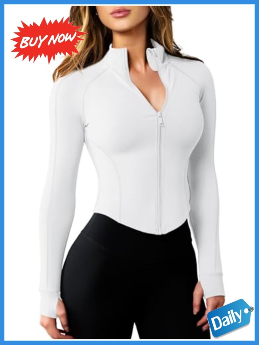 Lightweight Cropped Zip Up Workout Jacket Nylon Spandex Yoga Gym Top